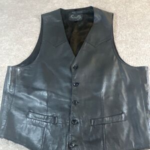 Scully Men's Black Leather Vest